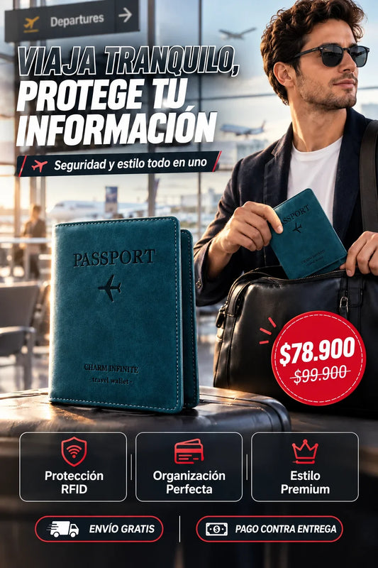 Porta Pasaporte Con Proteccion Rfid